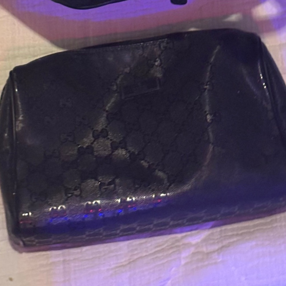Gucci Black Monogram Cosmetic Bag